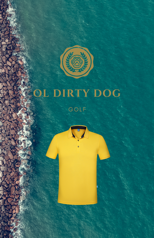 Woman Short Sleeve Polo Shirt Yellow and Navy