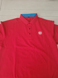 Woman Short Sleeve Polo Shirt Red with White Logo