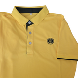 Woman Short Sleeve Polo Shirt Yellow and Navy