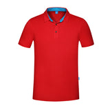 Woman Short Sleeve Polo Shirt Red with White Logo